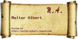 Malter Albert névjegykártya