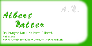 albert malter business card